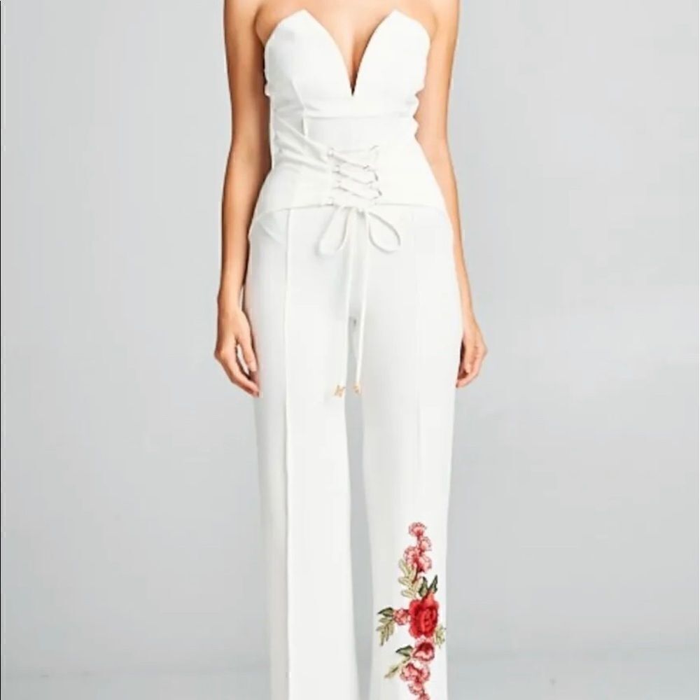 White Jumpsuit Rose